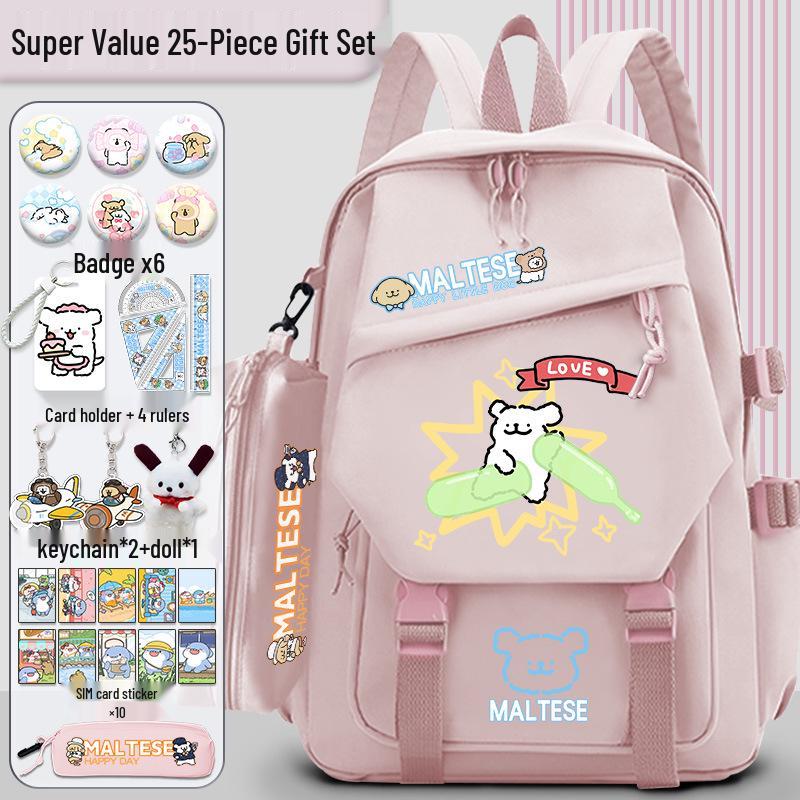 Lively Puppy Girls' Versatile School Backpack - Lightweight, Spacious & Perfect for Travel