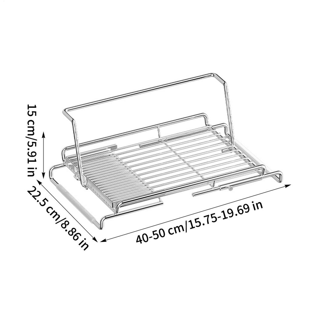 Telescopic Water Trough Drainage Frame Over Sink Drying Rack Expandable Stainless Steel Dish Holder Stink Drainer Rack