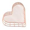 Rose Golden Heart Shape Storage Basket Heart Shaped Metal File Storage Basket  Household Use