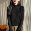 2026 Women's Autumn/Winter Slim-Fit Rhinestone Knit Sweater with Half-High Collar