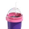 Silicone Slushie Cup with Lids Straws Portable Freezing Smoothie Cup BPA-free Cold Drink Cup for Juices Ice Cream Kids