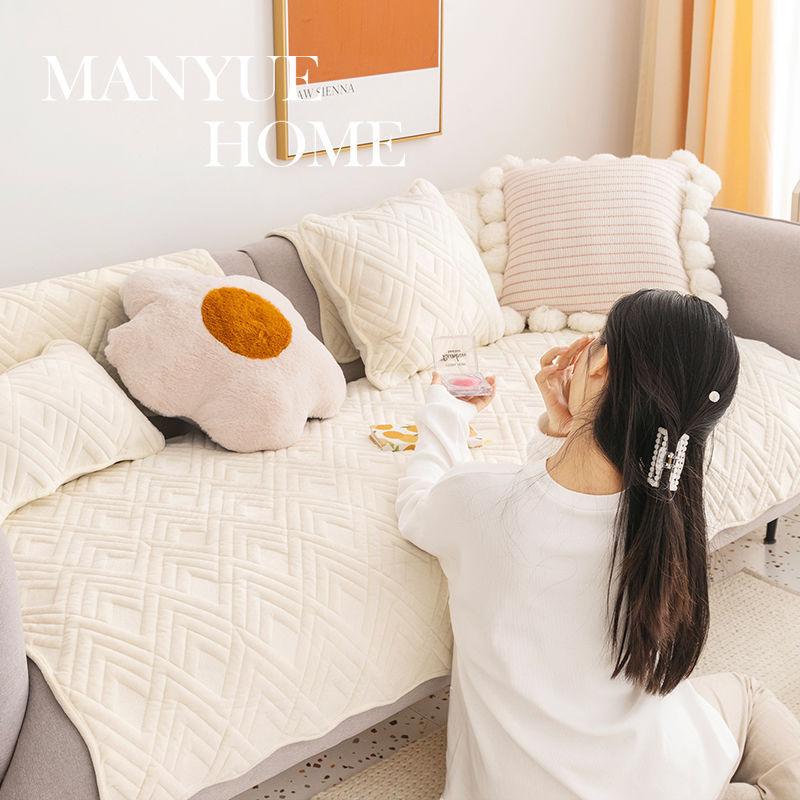 New Fashion Nordic Ins Wind Plush Sofa Cushion Sofa Towel Simple Modern Seat Cushion Four Seasons Autumn And Winter Sofa Cover