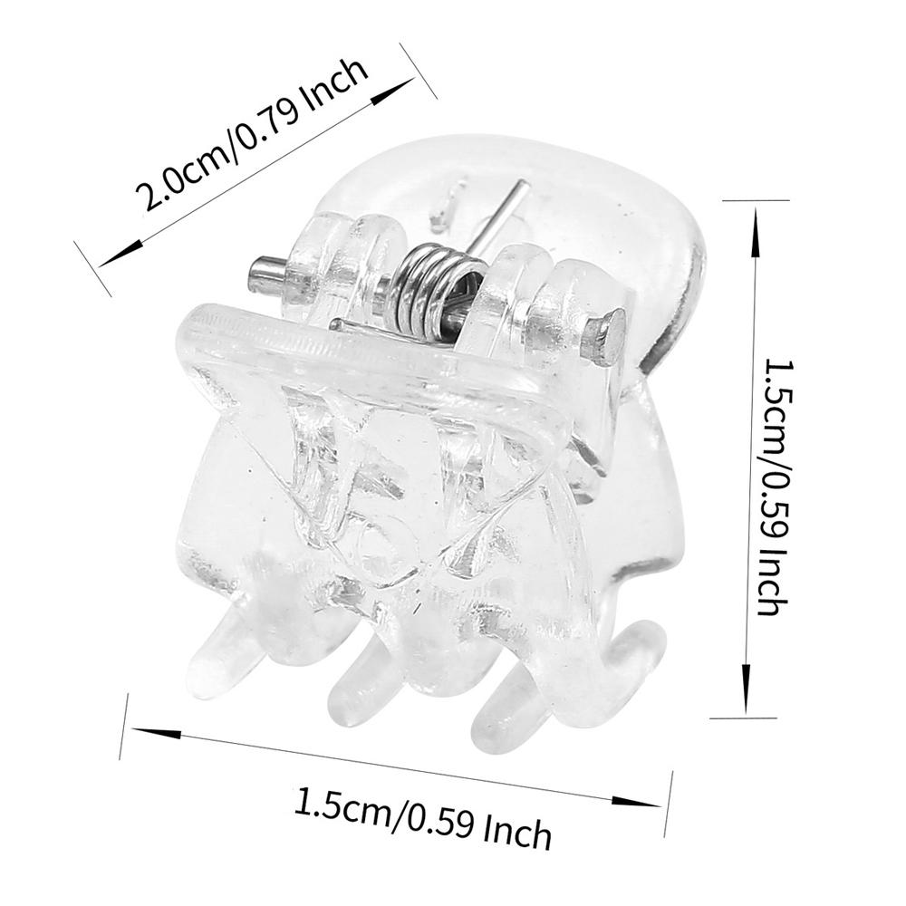 10Pcs Hair Claw Clips for Women 1.0 1.5cm Small Black Brown Transparent Plastic Mini Hairpin Barrettes Hair Styling Accessories