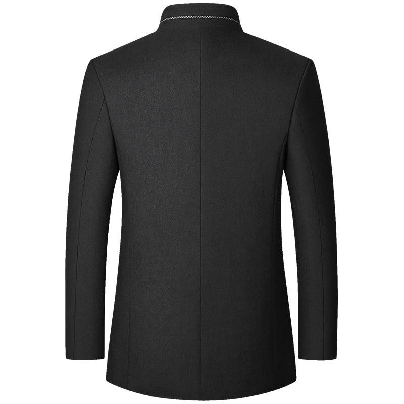 Wool Blend Coat Men Winter Fashion Wild Overcoat Male Thicken Keep Warm Jackets Trench Outerwear Wool Coat Stand Collar