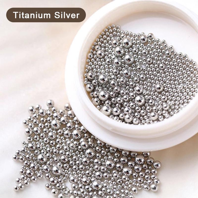 1 Box Mixed Sizes Mini Steel Ball Metal Micro Caviars Alloy Nail Art Jewelry Manicure Accessories Diy Ornaments