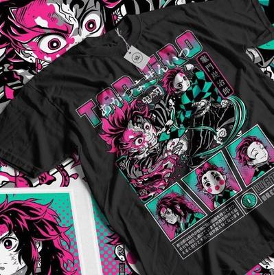 Tanjiro Demon Slayer T-shirt Kimetsu No Yaiba Skräckanime Nezuko Tröja Alla Storlekar