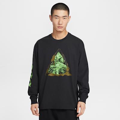 Nike ACG DRI FIT T Shirts Men s Black Crew Neck Moderate S