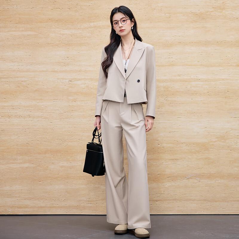 Women s Peaked Lapel Business Blazer Suit Set 2XL