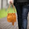 AKIYAMA Drawstring Bag, Shoulder Bag, Women's, Crossbody Bag, Genuine Leather, Small, Simple, 3-Way, 2 Colors (Black)