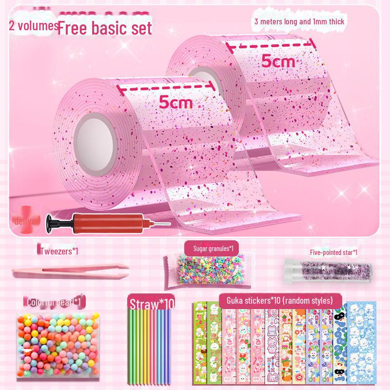 Nano Glue DIY Bubble Blowing Kit with Strong Sticky Double-Sided Tape and Decompression Toy
