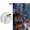2pcs Winter Town Snow Scenery Printed Curtain for Christmas Home Decor - Rod Pocket Window Treatment for Bedroom,Office,Kitchen