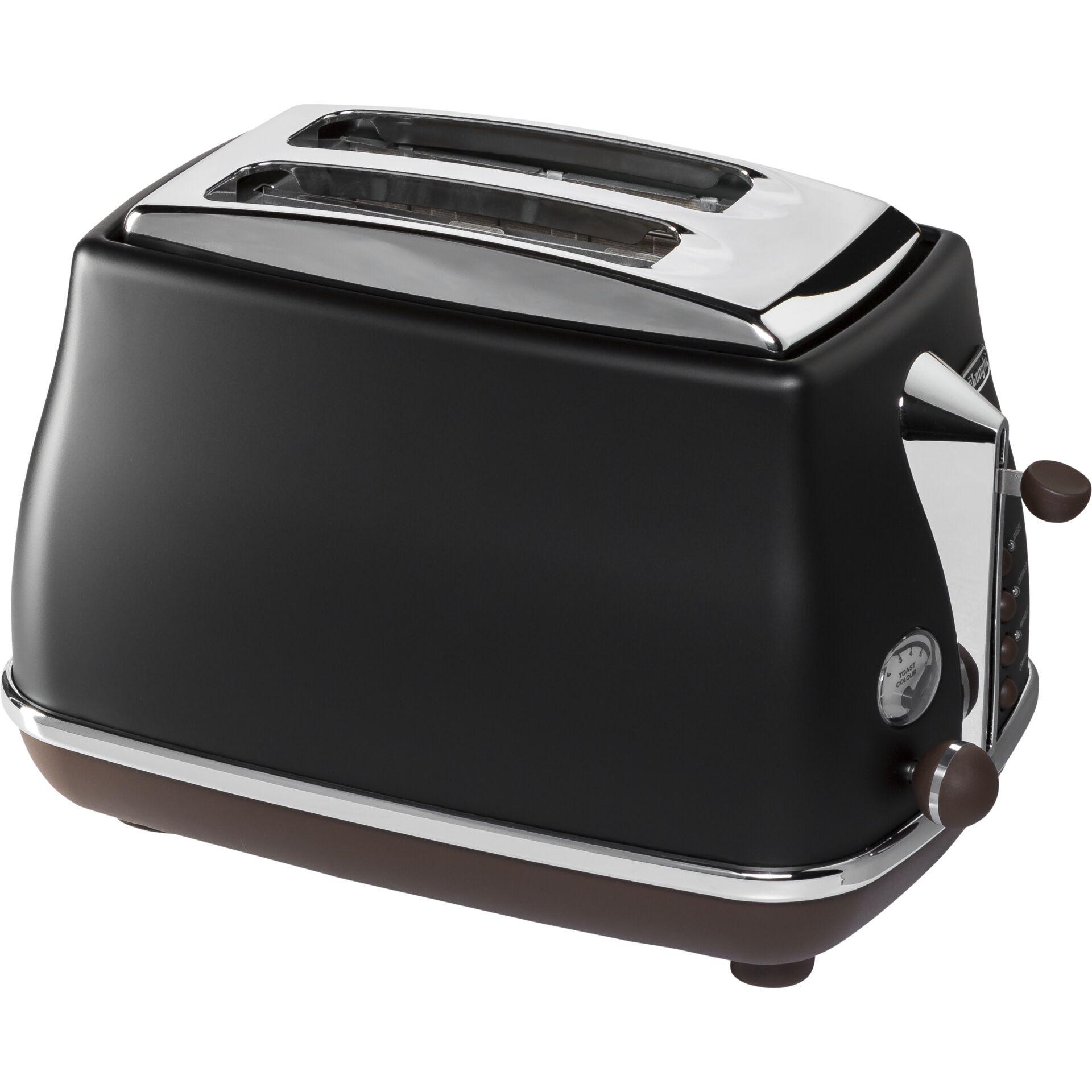 Delonghi Schwarz Lederoptik Toaster "Ctov 2003.Bk" 2 Kurze Schlitze 900 W von Baur - Bild 7