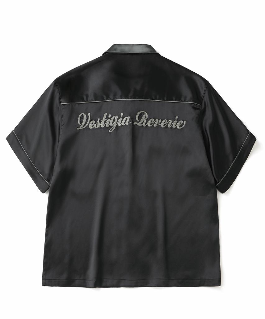 NOT4NERD Chain Stitch Half Bowling Shirt - Black