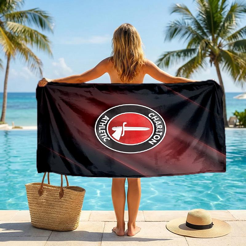 Charlton Athletic FC Druck Schnelltrocknendes Strandtuch Mikrofaser Saugfähig Tragbares Reise-Schwimmtuch