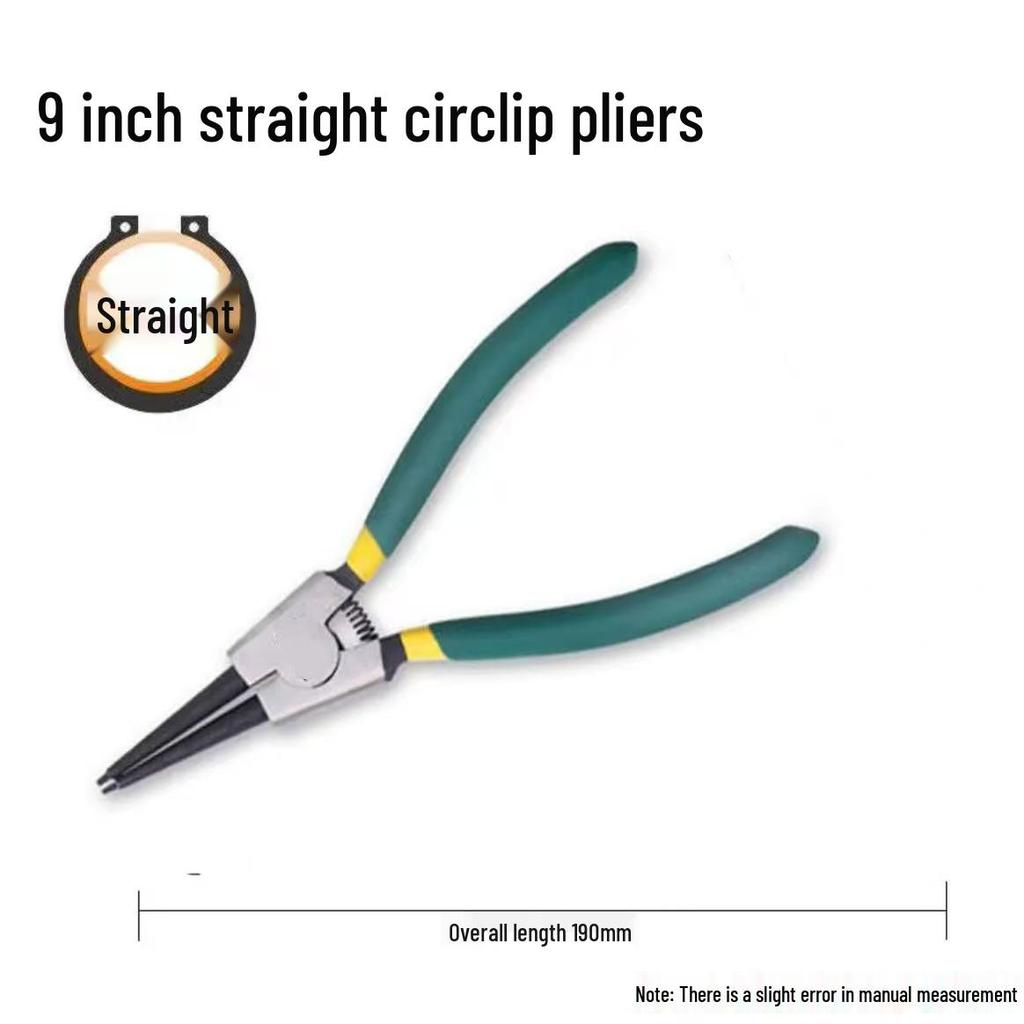 Dual-use Electrical Circlip Pliers Set: Inner and Outer, Multi-functional Retaining Ring, Pointed Tip, Outer Bend Pliers.