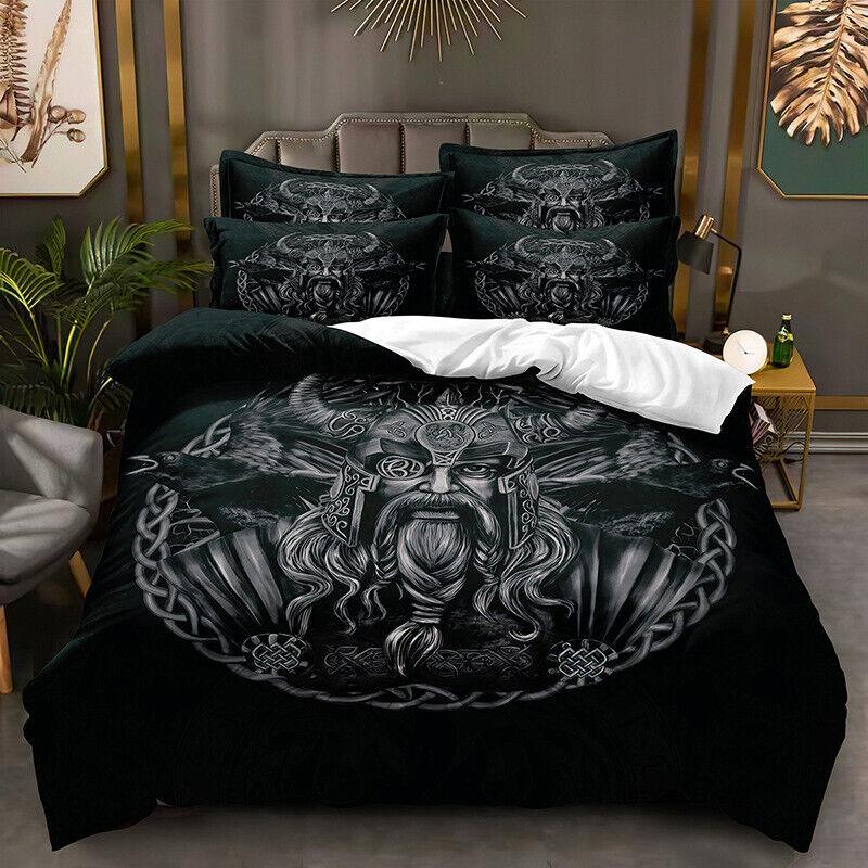 Viking Mythology 3D Duvet Cover Pillowcase Single Double King Bedding Set Gift