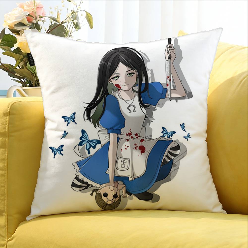 Game Alice M-Madnes-S Returns World Various Sizes Square Pillow Case For Car Home Bedchamber Decor