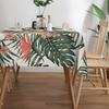 Tropical Green Palm Leaf Tablecloth for Table Decor Summer Hawaii Pink Flower Leaves Kitchen Dining Table Cloth Party Decoration