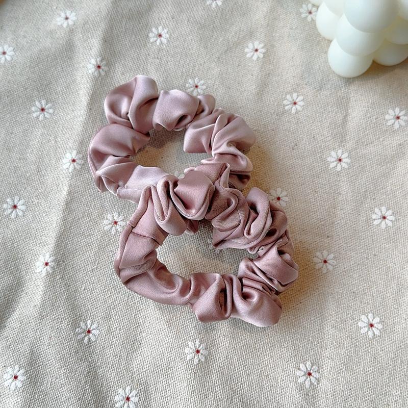 2Pcs Early Spring Texture chIC High -grade Gentle French Net Red Rubber Balls Hair Rope Hair Decoration Female