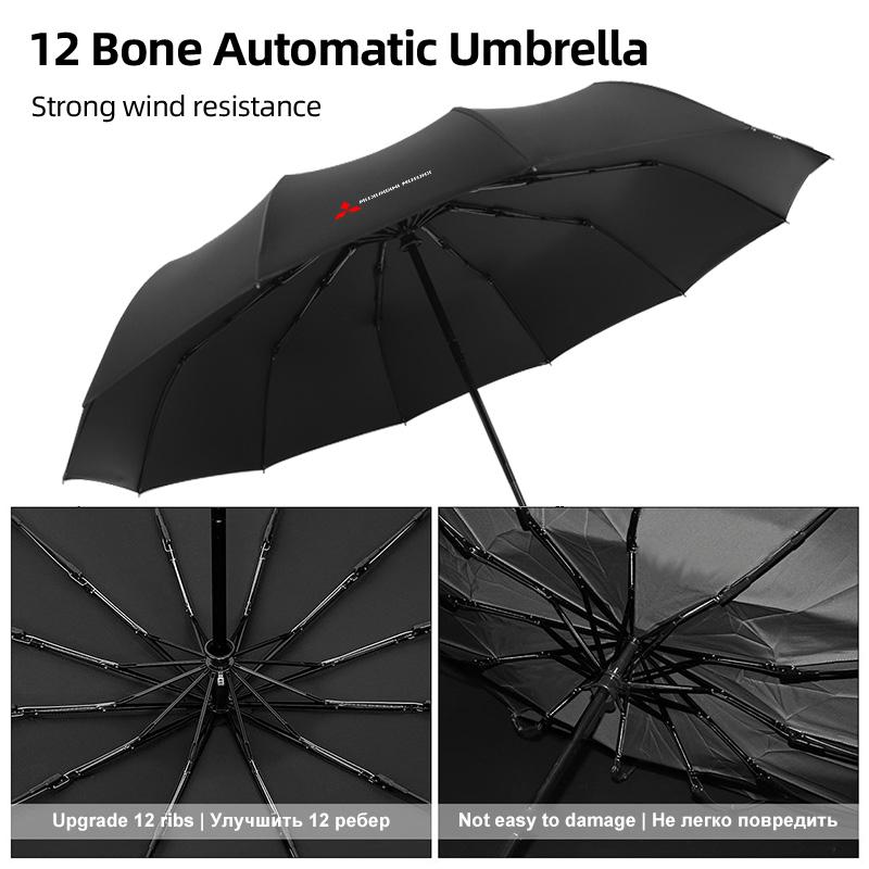 12 Bone Umbrella Collapsible Sunshade Uv Protection For Mitsubishi Outlander Lancer Cross Colt Xpander Mirage Attrage