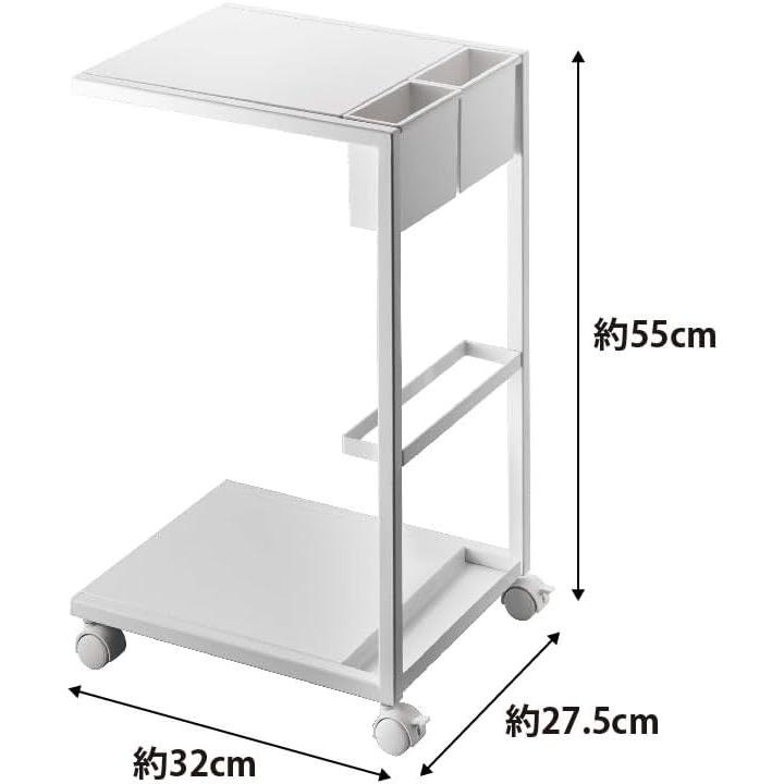 Work Table Wagon Side Table Wagon Tower Black with Casters Yamazaki Jitsugyo Low Side Table Wagon Magazine Rack Accessory Case Stylish Scandinavian