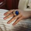 Hollow Design Vintage Metal Ring Round Shape Personality Ring  Women's Jewelry