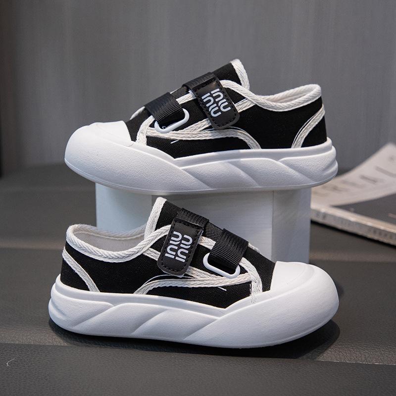 Children's canvas shoes 2025 summer new trend boys' student shoes girls' low-top one-pedal children's shoes