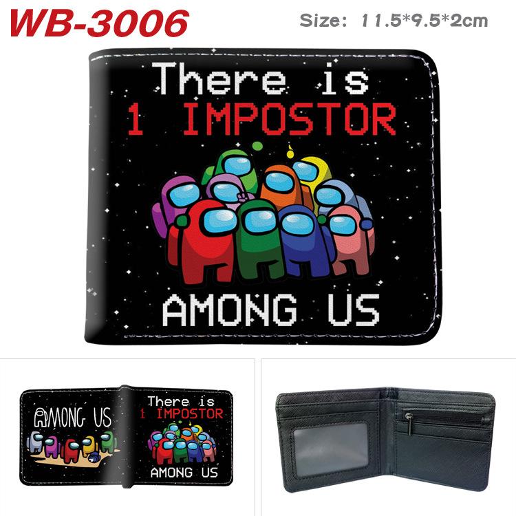Among Us Wallet PU Leather Bi-fold Short Cartoon Game Card Holder Coin Purse for Students Black