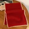 Angola red imitation cashmere hemming high-end knitted wool scarf student couple winter warm scarf