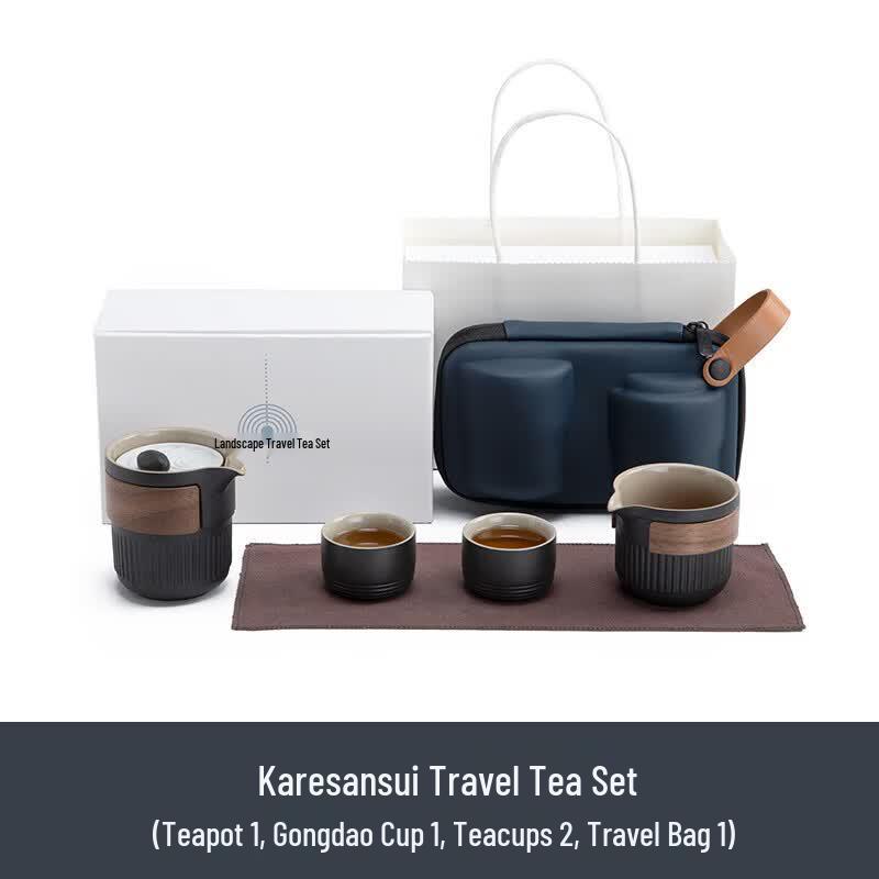 Japanese Style Portable Ceramic Tea Set Karesansui Travel Set