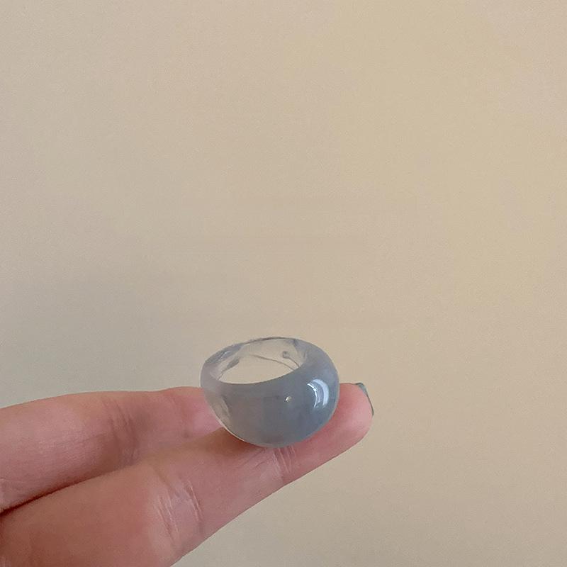 Kladdig harts geometrisk oval ring enkel och fashionabel personlig pekfingerring mångsidig nisch exklusiva smycken