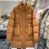 Medium and Long Down Jacket Women's Winter Loose Thickened Stand-up Collar Large Pocket White Duck Down Warm Jacket