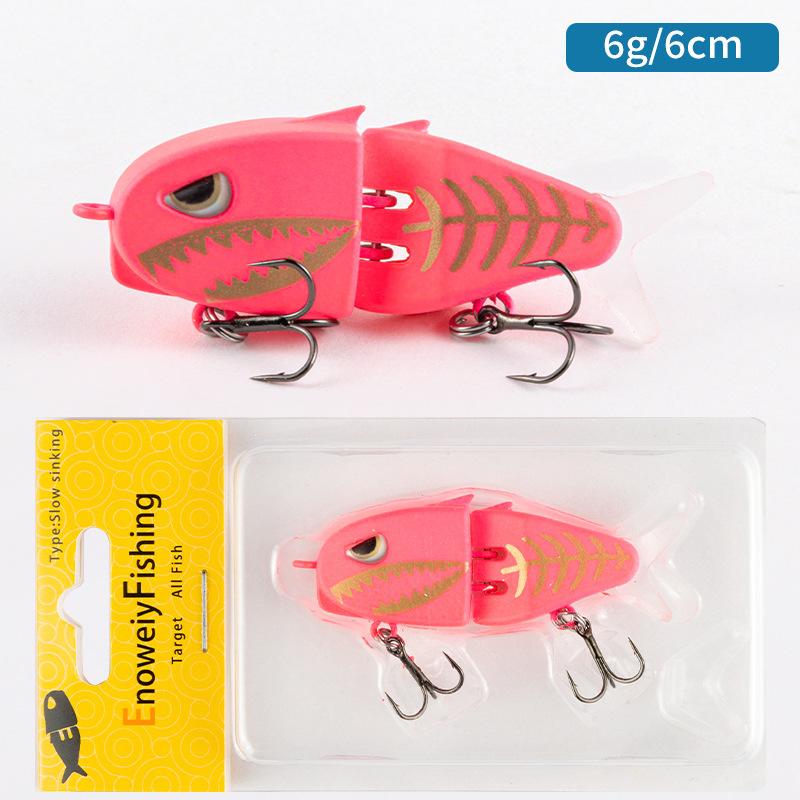 1PCS MM60 Fishing Lure Slow Sinking Swimbait Realistic Jointed Bait 3D Eyes PVC Material for Bass & Predator Fishing Gear