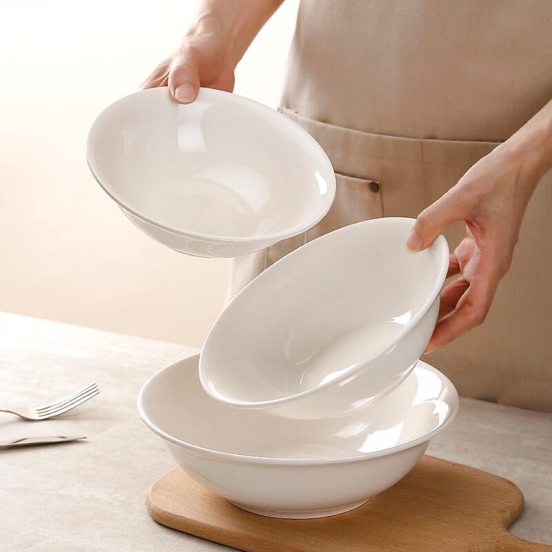 Zhilis Pure White Ceramic Flat Dinner Plate