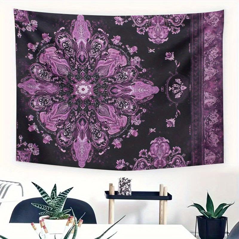 

Purple Mandala Tapestry Boho Floral Design Psychedelic Art Polyester 5161 in for Bedroom or Dorm 74x94cm(29x37in)