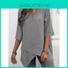Camicia in Cotone e Lino Stile Bohémien Vestibilità Larga con Design Irregolare per Abbigliamento Casual Primaverile