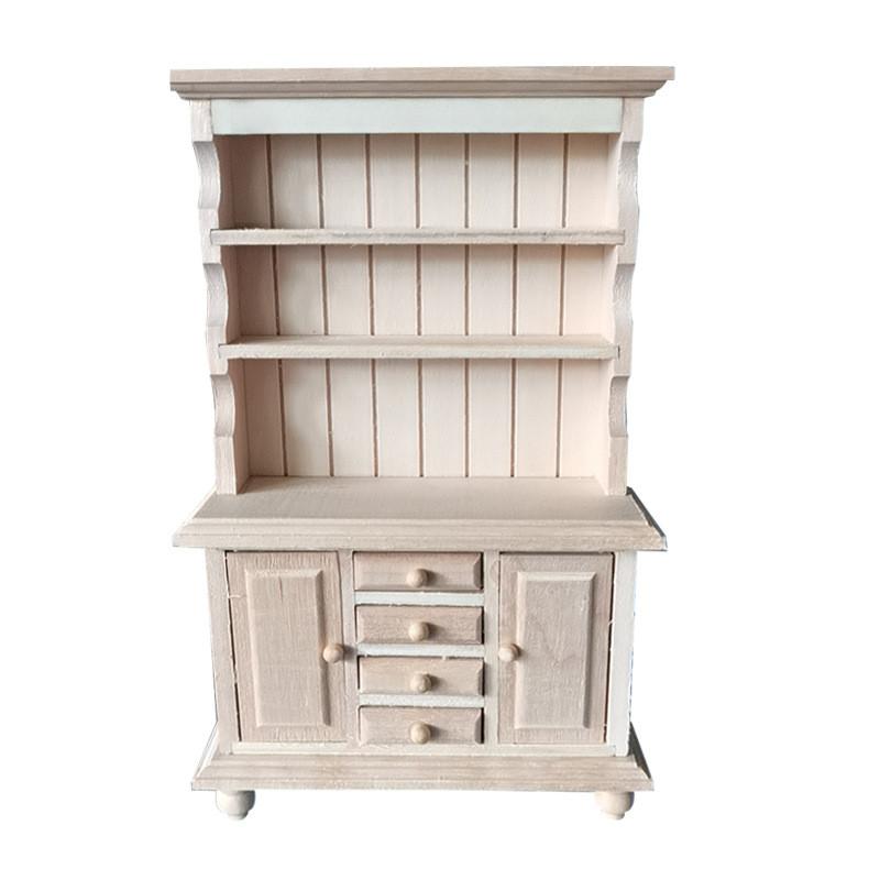 Wooden Dollhouse Miniature Display Cabinet With Four Drawers For Collectors And Craft Enthusiasts