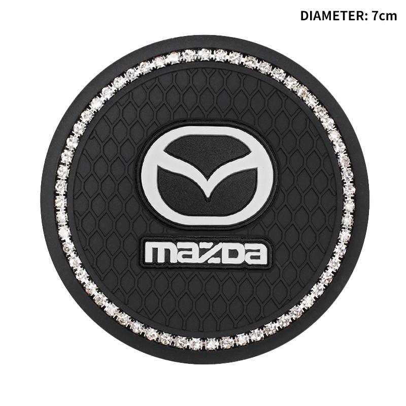 2026 Diamond Car Coaster PVC Anti Slip Cup Mat For Mazda 2 3 5 6 M5 CX3 CX-4 CX-5 CX6 CX8 CX30 M3 M6 MX3 MX5 Car Interior Accessories