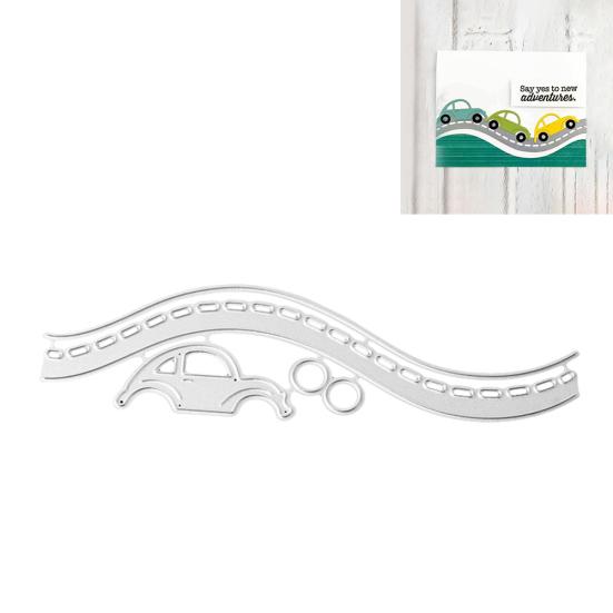 Fustelle in Metallo per Taglio Auto Strada Fai da Te Scrapbooking Goffratura Carta Biglietti Stencil Artigianale