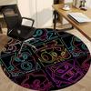 1pc Neon Characters cyber Office Round Area Rug, Indoor Mat Suitable For Office, Under Office Chairs Bedroom Living Room Home Decor, Room Deco