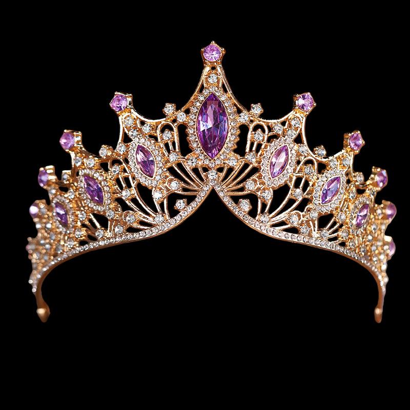 Europäische und Amerikanische Brautkrone Kopfschmuck Augenform Barock Luxus Passend zum Hochzeitskleid Krone Brautkrone