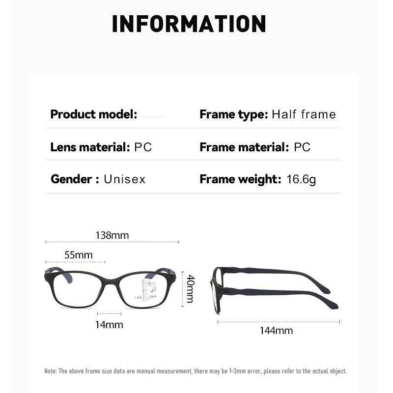 Progressive Multifokalbrillen Herren Damen Trendige Lesebrillen Unisex Retro Fernsicht Altersweitsichtigkeit Brillen +1.0 +1.5 +2.0 +2.5