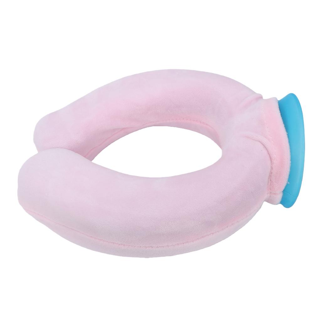 U Shaped Hot Water Bottle PVC Neck Hot Water Bottle Heating Pad with Detachable Cloth Cover Pink 900ml