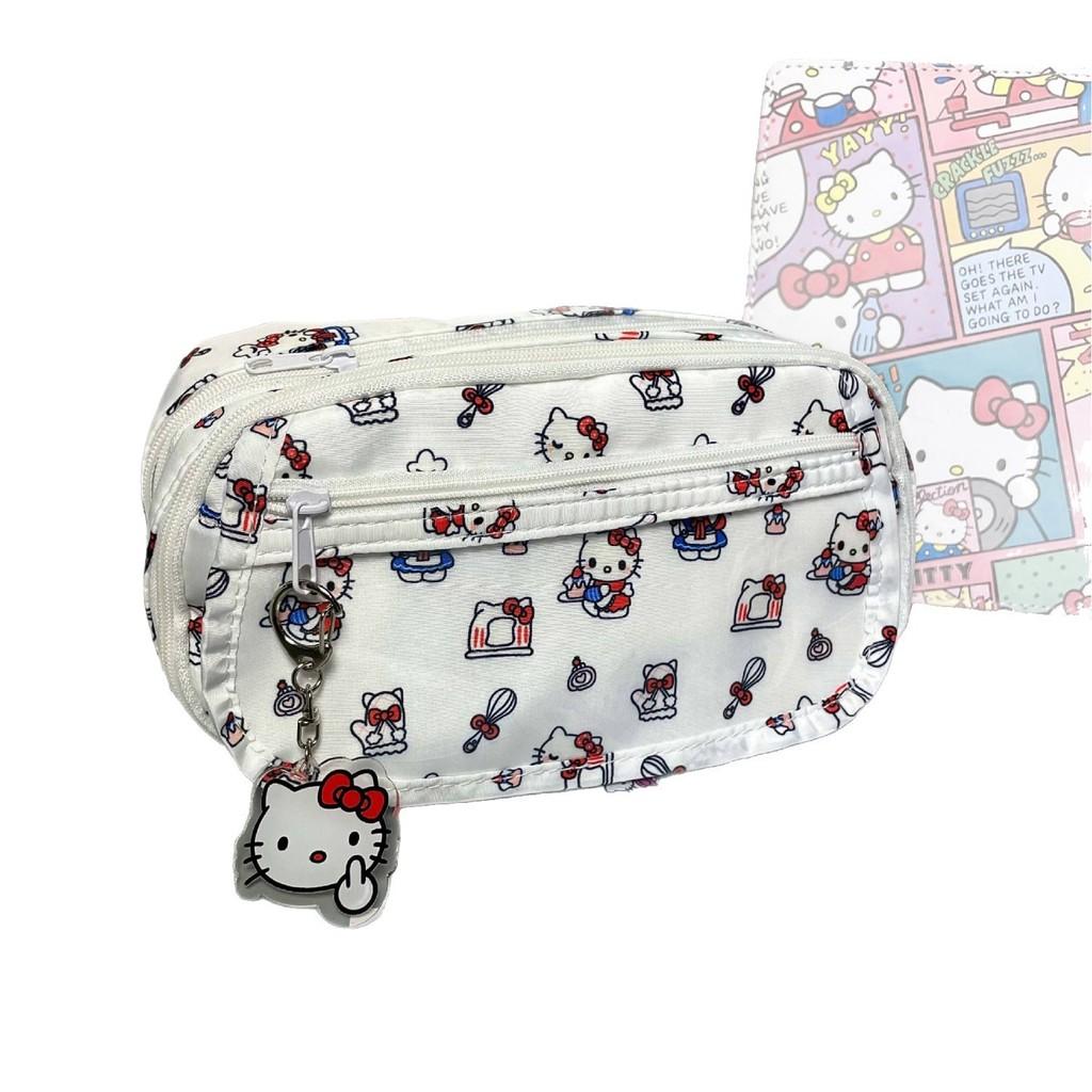 Sanrio Hello Kitty Girls Pouch With Flap Closure And Durable Polyester Material For School Use