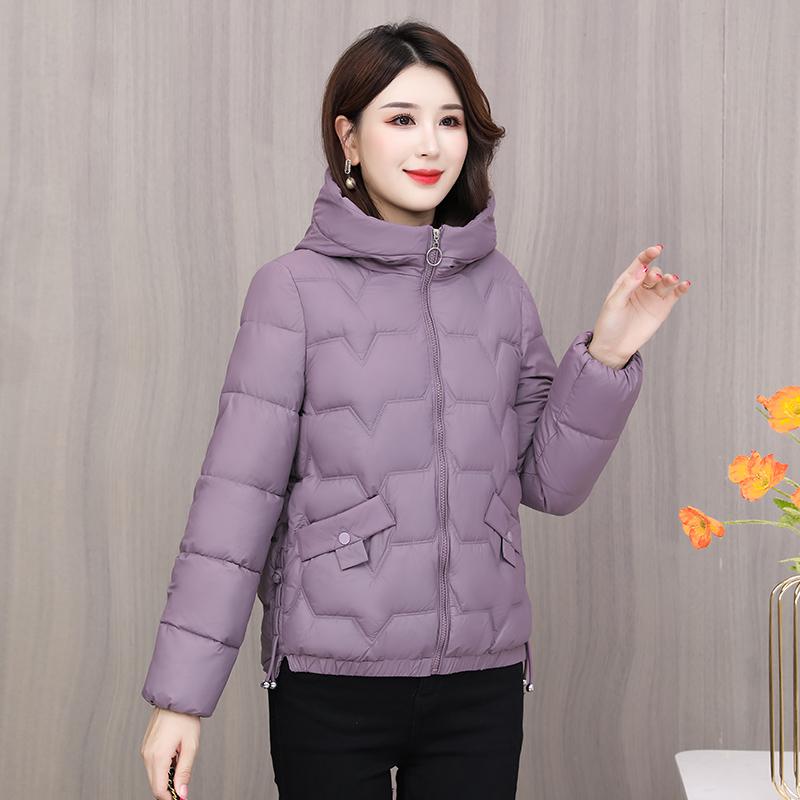 Women's Short Lightweight Down Cotton Jacket 2025 New Style Midi-Length Autumn Winter Coat for Middle-Aged and Elderly