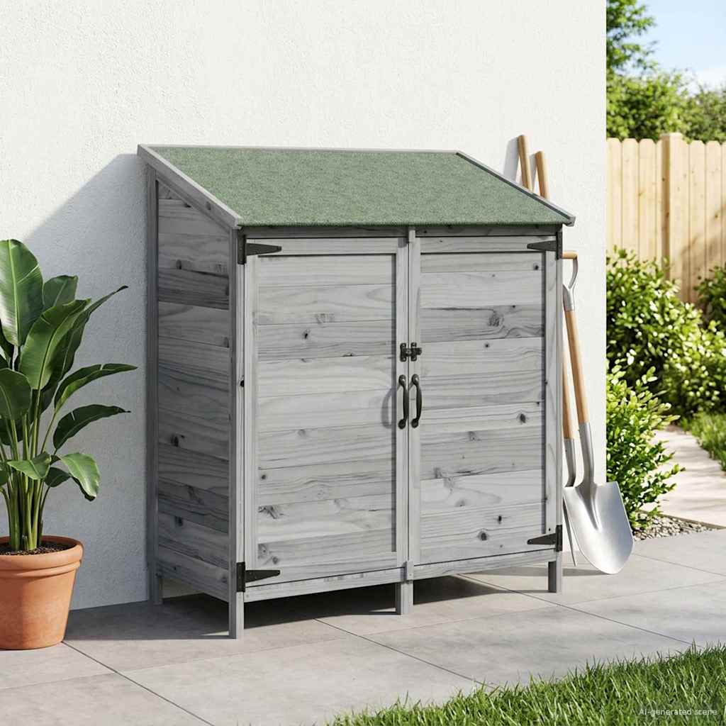 Garden Shed Gray 106.5 x 56 x 113.5 cm Solid Spruce Wood