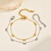 Rustproof Silver Tone Bow Bracelet for Women, Stainless Steel Thin Chain Bowknot Layered Bracelet for Sensitive Skin