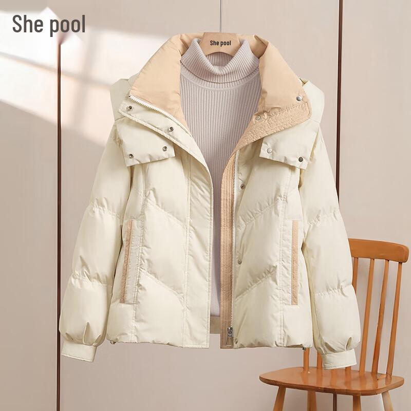 

Женская куртка Shechi с капюшоном, на 90% из утиного пуха, в стиле пэчворк L