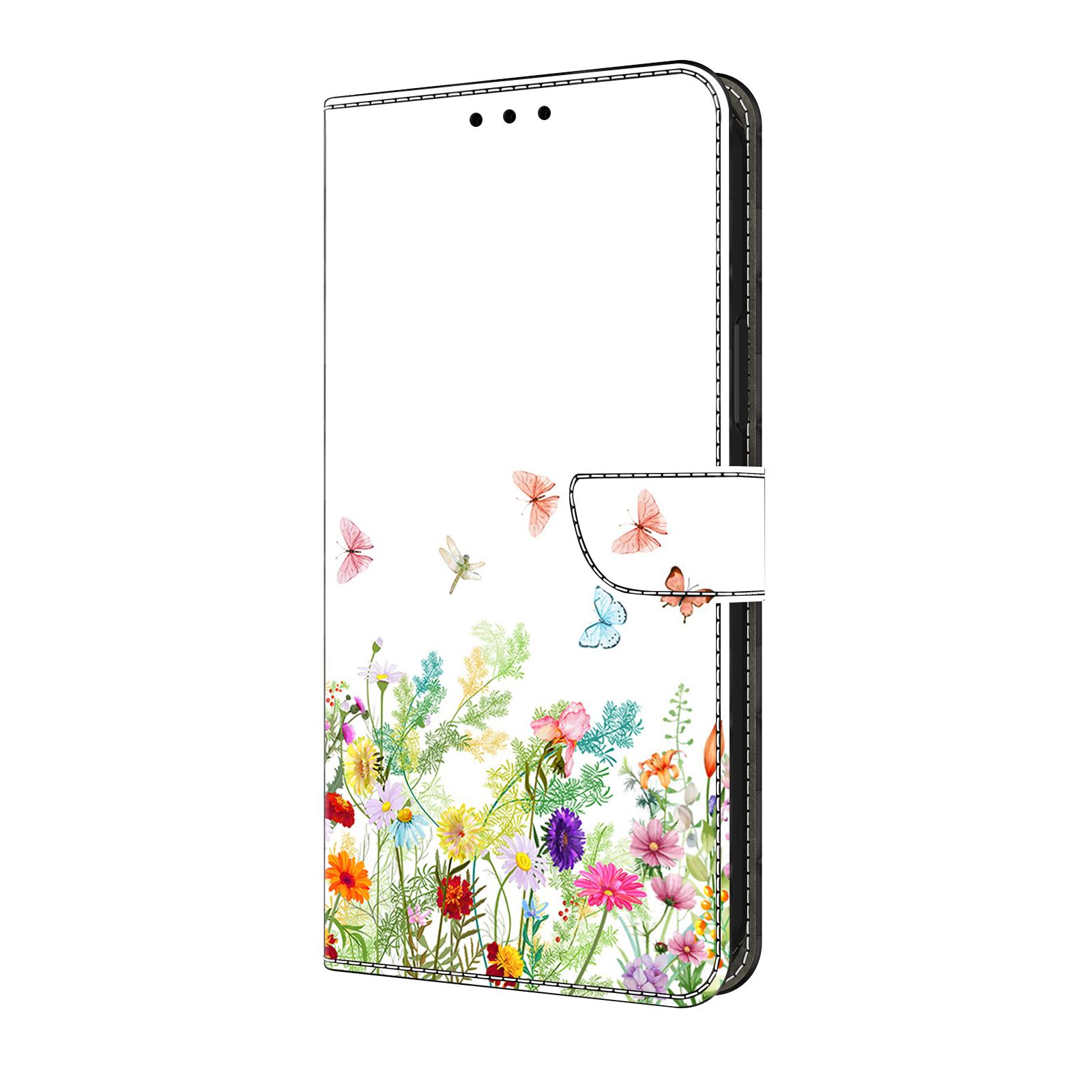 

Ударопрочный чехол-кошелек из искусственной кожи с рисунком в виде цветка и бабочки с отделениями для карт для iPhone, Samsung, Huawei, Xiaomi, Moto, Oppo, Google, Nokia, LG, Oppo... iPhone 11 белый