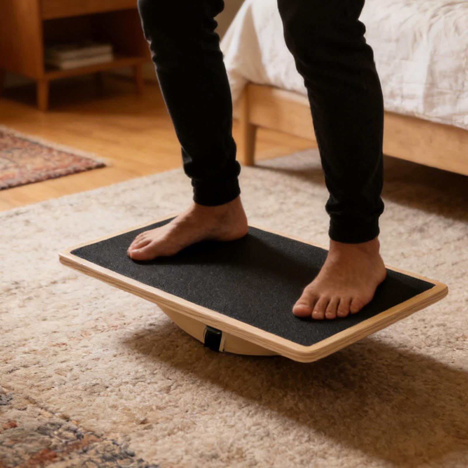 Balance Board Professional Wobble Board for Adults Anti-Slip Wooden Rocker Board for Physical Therapy Standing Desk Core Streng China Mainland